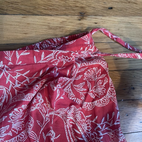 Universal Thread Large Red Paisley Wrap Maxi Skirt Ruffle Hem Cotton Blend EUC - Picture 5 of 8